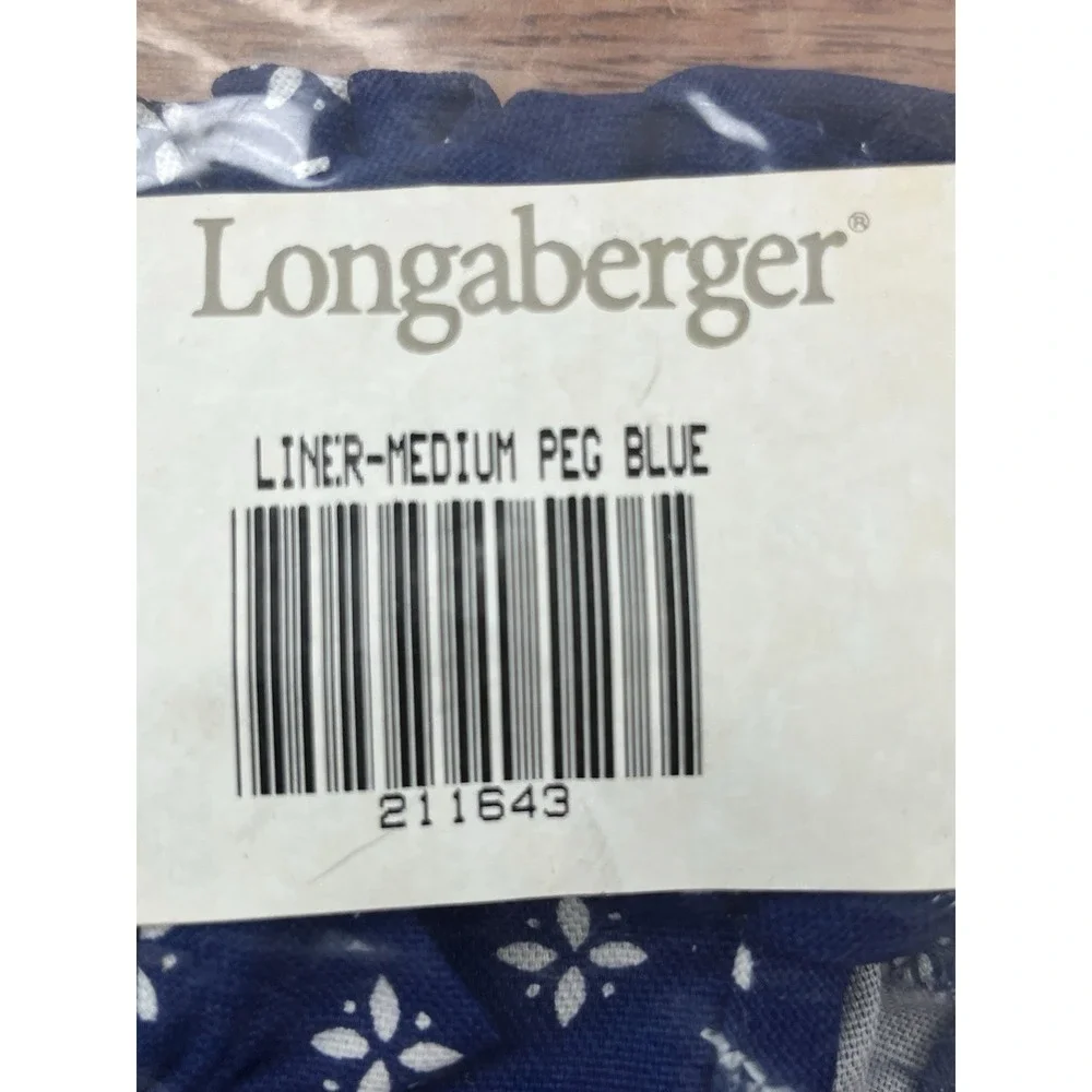 Longaberger Fabric Liner for Medium Peg Basket in Classic‎ Blue 211643 NEW
